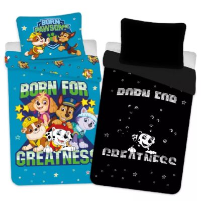 Voodipesukomplekt Pimedas Helendav 100x135 Paw Patrol Helesinine, 2-osaline