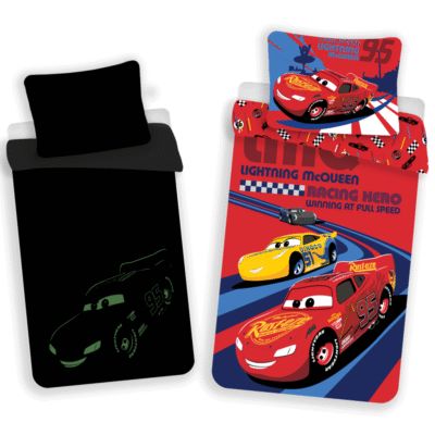 Voodipesukomplekt Pimedas Helendav 140x200 Cars, 2-osaline