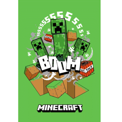 Fliistekk 100x150 Minecraft Boom
