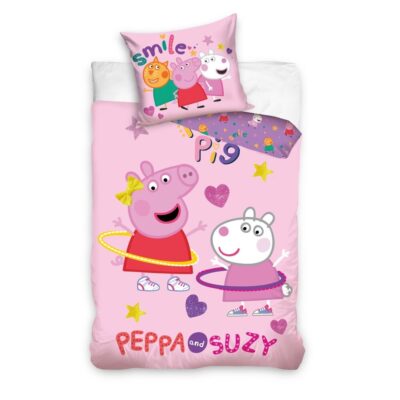 Voodipesukomplekt 100x135 Peppa Pig & Suzy, 2-osaline