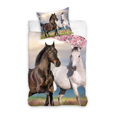 Voodipesukomplekt 140×200 Hobused Lillidega, 2-osaline