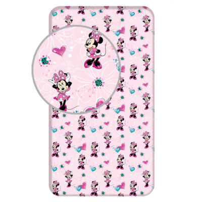 Kummiga Voodilina 90x200 Minnie Mouse "Flowers 02"