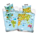 Voodipesukomplekt 140×200 Maailma Kaart, 2-osaline