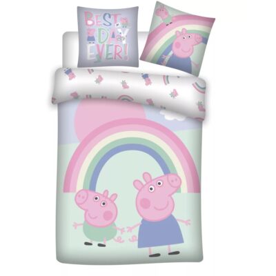 Voodipesukomplekt 100x135 Peppa Pig Rainbow, 2-osaline