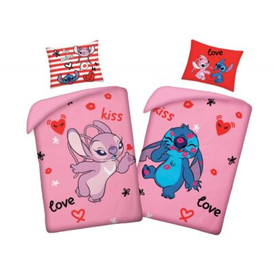 Voodipesukomplekt 140×200 Lilo & Stitch (roosa), 2-osaline
