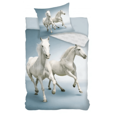 Voodipesu White Horses 140x200 cm, 70x90 cm