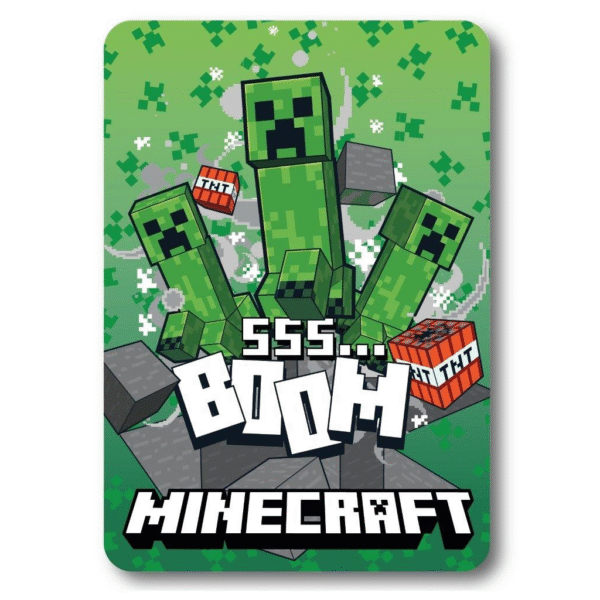Fliistekk Minecraft 100x140cm Boom