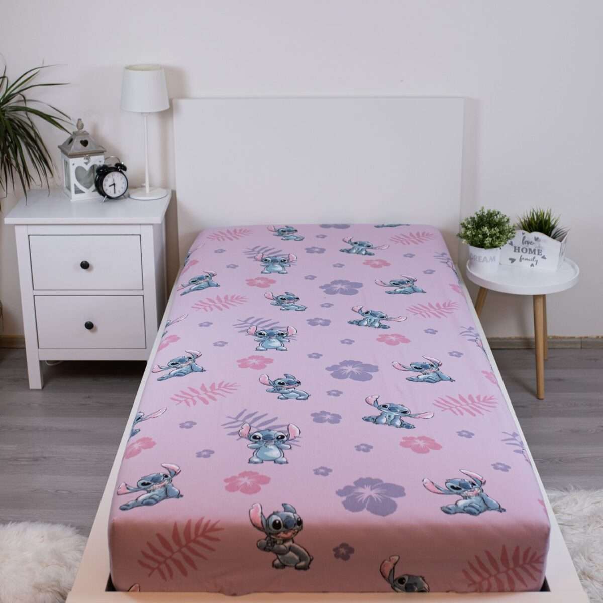 Kummiga Voodilina 90x200 Lilo & Stitch "Pink" - Image 2