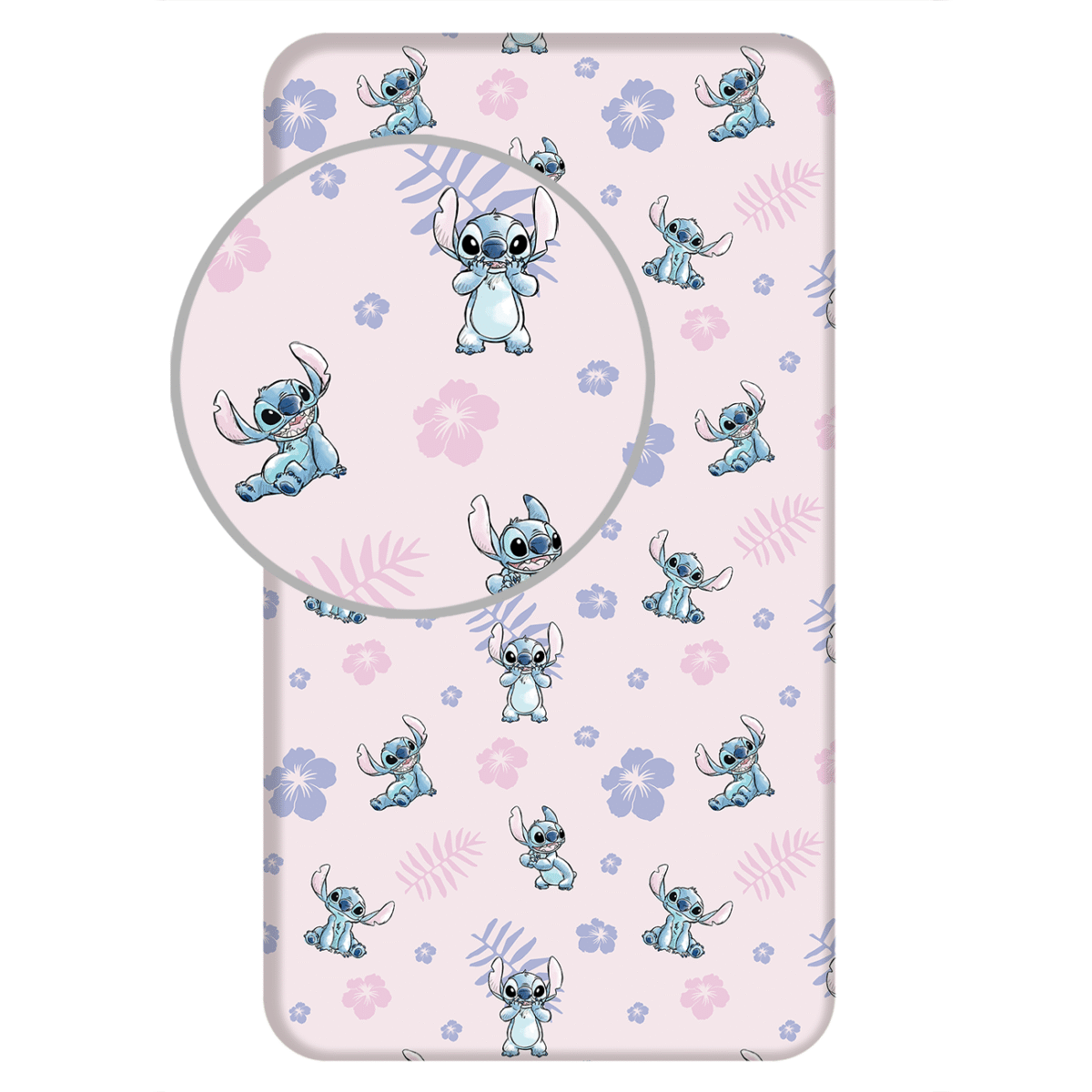 Kummiga Voodilina 90x200 Lilo & Stitch "Pink" - Image 1