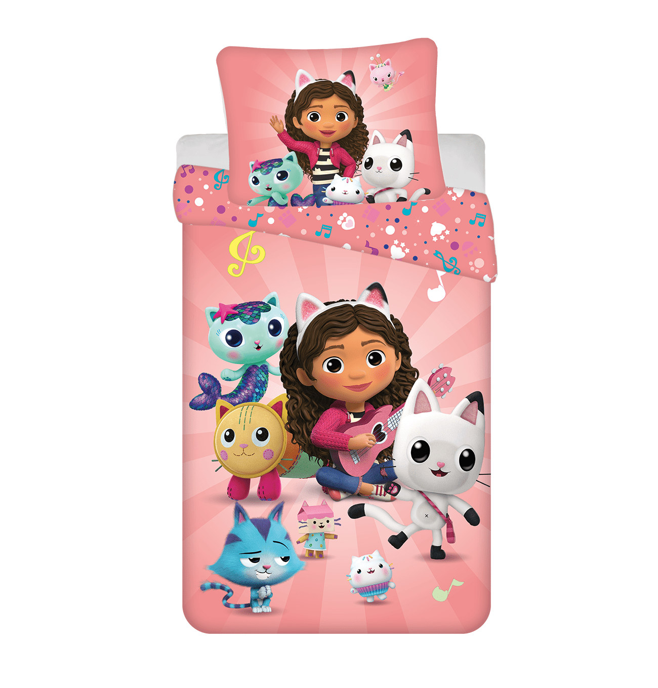 033845 Voodipesukomplekt 140×200 Gabby's Dollhouse, 2-osaline - Image 1