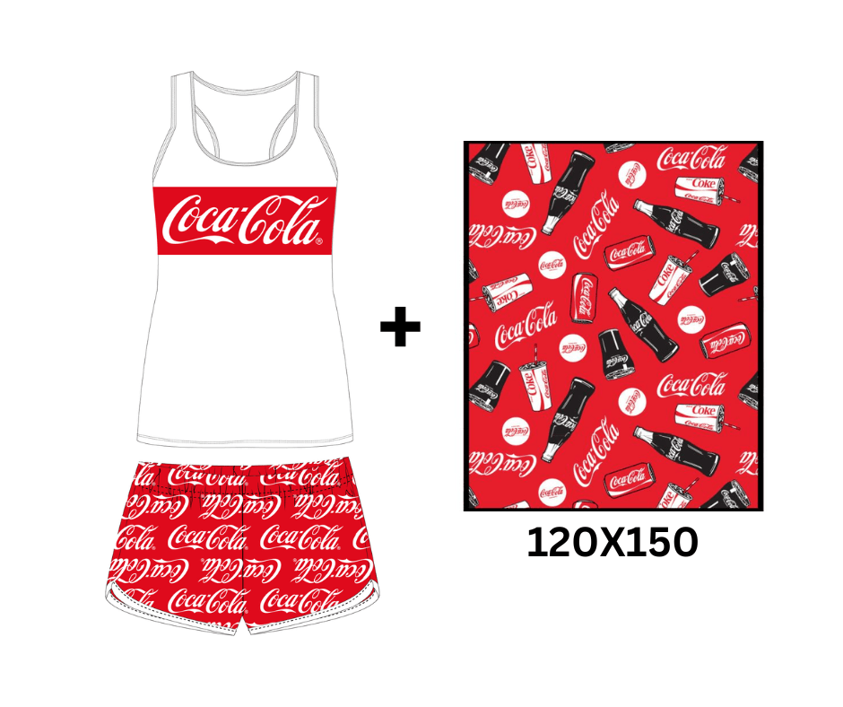 134 140 146 152 158 164 Komplekt Coca-Cola Pidžaama + Pleed 120x150 - Image 1
